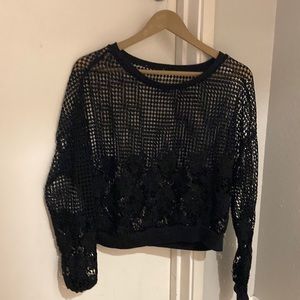 Lacey flower over shirt blouse